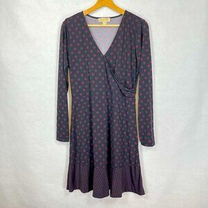 Michael Michael Kors Faux Wrap Dress Boho Academia Whimsy Flirty Holiday NYE M